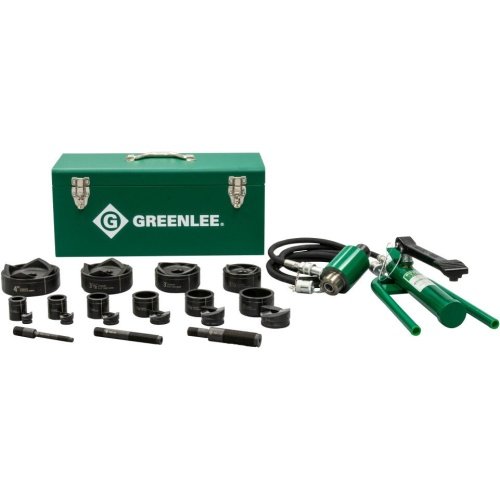 Greenlee 11-Ton Hydraulic Knockout Kit with Foot Pump and Slug-Buster 1/2 Inch - 4 Inch