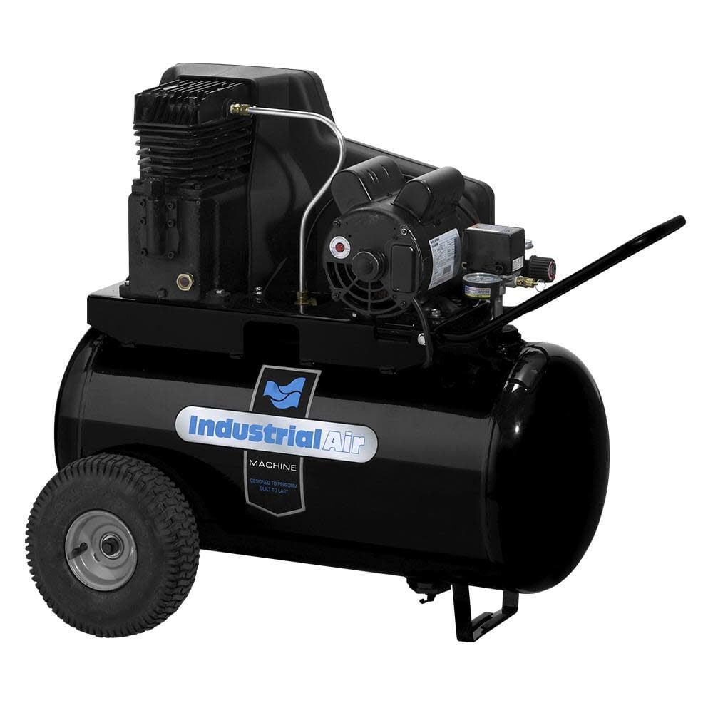 Industrial Air Compressor 1.9 HP Horizontal In Line Cast Iron Pump 20 Gallon 1 Industrial Air Compressor 1.9 HP Horizontal In Line Cast Iron Pump 20 Gallon