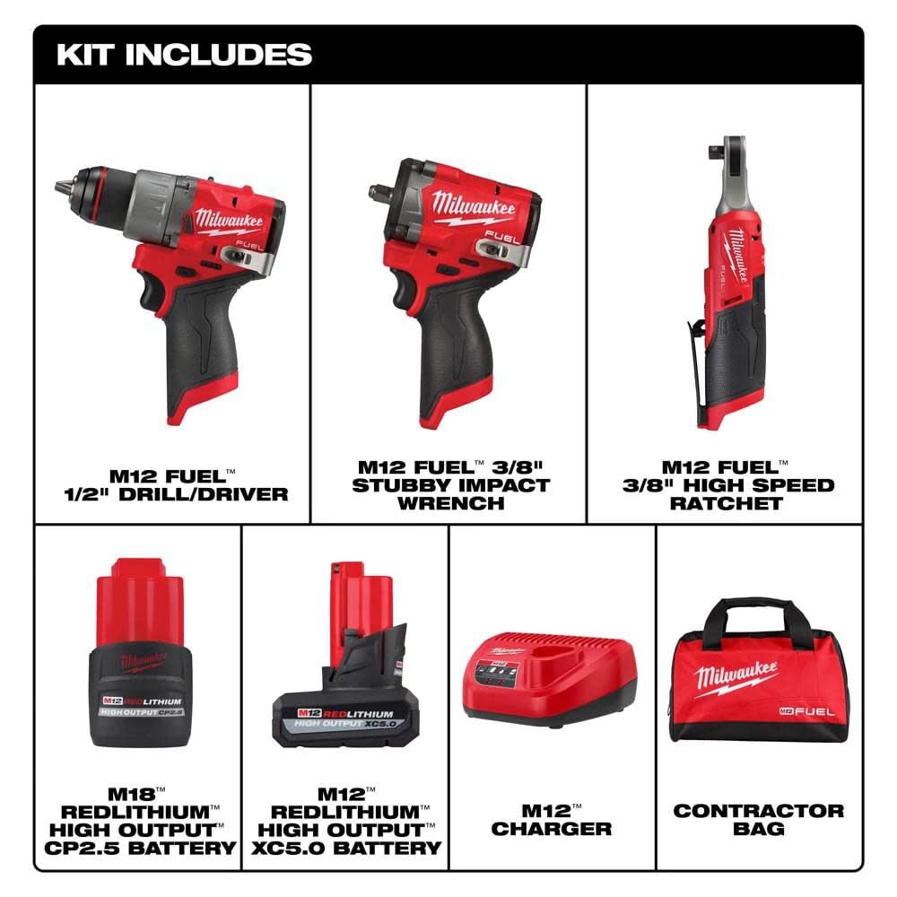 Milwaukee M12 FUEL 3 Tool Combo Kit 2 Milwaukee M12 FUEL 3 Tool Combo Kit - Image 2