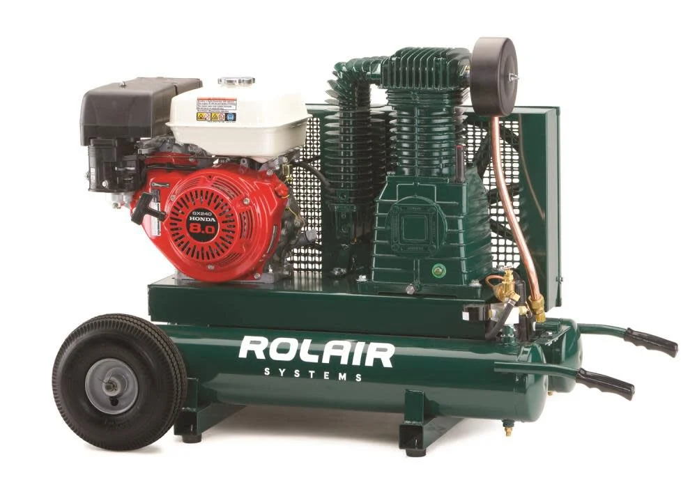Rolair 9HP Honda 20.1 CFM@90PSI 9 Gallon Twin Tank Compressor with Electric Start 1 Rolair 9HP Honda 20.1 CFM@90PSI 9 Gallon Twin Tank Compressor with Electric Start