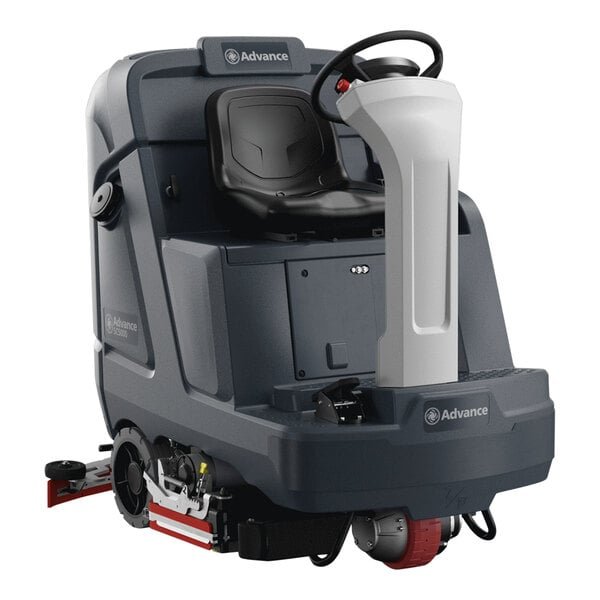 Advance SC5000 34D 56117014 34" Cordless Ride-On Disc Floor Scrubber with 310 Ah Wet Batteries - 37 Gallon, 36V, 250 RPM