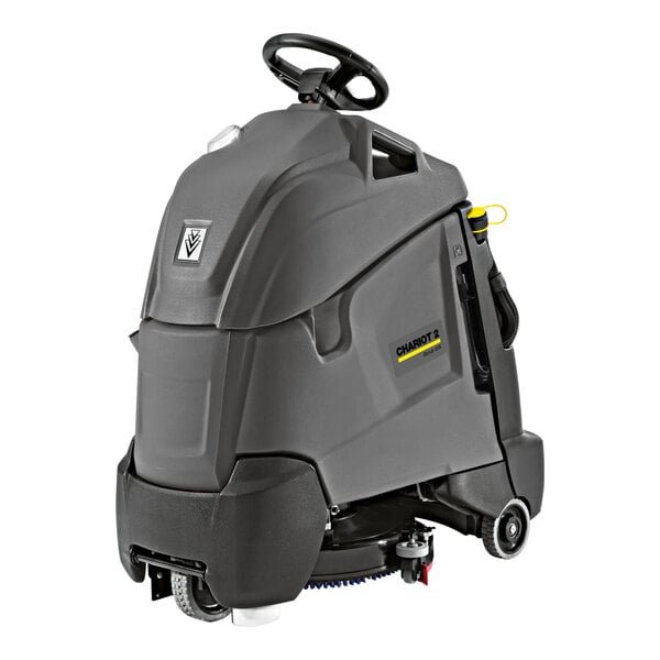 Karcher Chariot 2 iScrub 20 1.008-064.0 20" Deluxe Cordless Stand-On Disc Floor Scrubber with (3) 114 Ah AGM Batteries, Automatic Charger, and Poly Brush Scrub Deck - 10 Gallon, 36V, 180 RPM