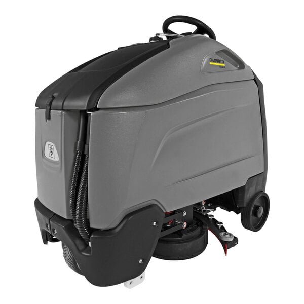Karcher Chariot 3 iScrub 26 1.008-087.0 26" Cordless Stand-On Disc Floor Scrubber with (3) 234 Ah AGM Batteries, On-Board Charger, Brush Scrub Deck, and Chemical Metering - 25 Gallon, 36V, 300 RPM