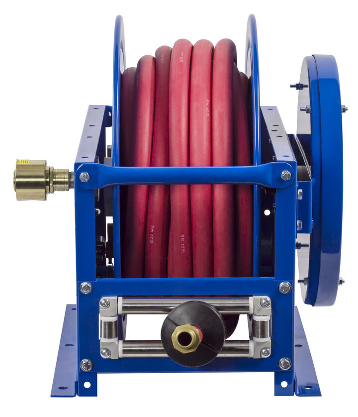 Coxreels Hose Reel Single Hose Spring Rewind for Fuel 1in ID 25' Fuel Hose 300 PSI 2 Coxreels Hose Reel Single Hose Spring Rewind for Fuel 1in ID 25' Fuel Hose 300 PSI - Image 2