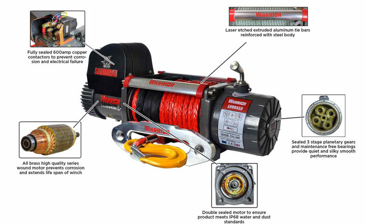 DK2 Samurai Winch Planetary Gear 12000lb with Synthetic Rope 2 DK2 Samurai Winch Planetary Gear 12000lb with Synthetic Rope - Image 2