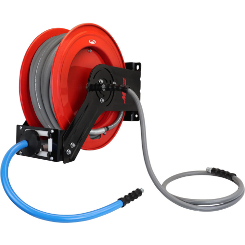 Milton 3/8 Inch x 100 Ft All-In-One Pressure Washer Hose Reel with Kevlar Braided Hose