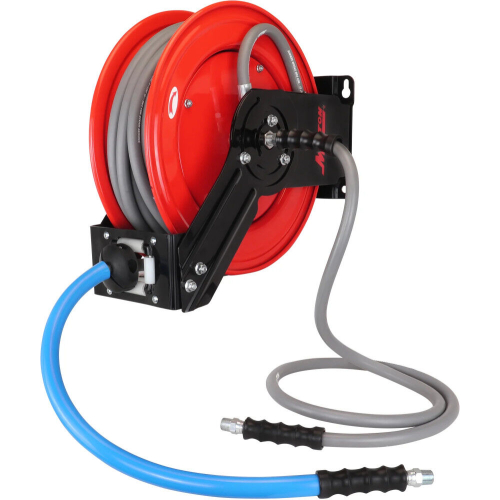 Milton 3/8 Inch x 50 Ft Pressure Washer Hose Reel with Single Wire Braided Hose