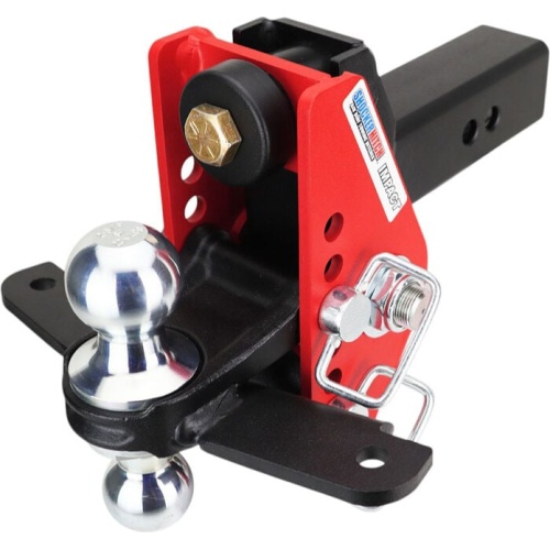 Shocker Hitch Impact 14K 2 1/2 Inch Cushion Hitch & Chrome Combo Sway Bar Tab Ball Mount 2 Inch & 2 5/16 Inch Hitch Balls