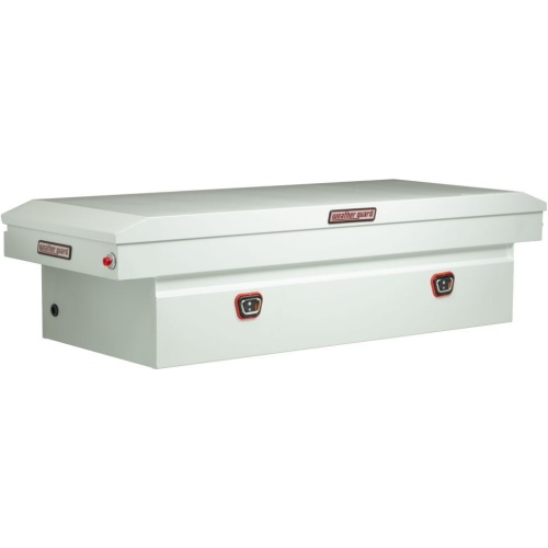 Weather Guard Saddle Box, Steel, Full Extra Wide, White, 15.5 cu ft