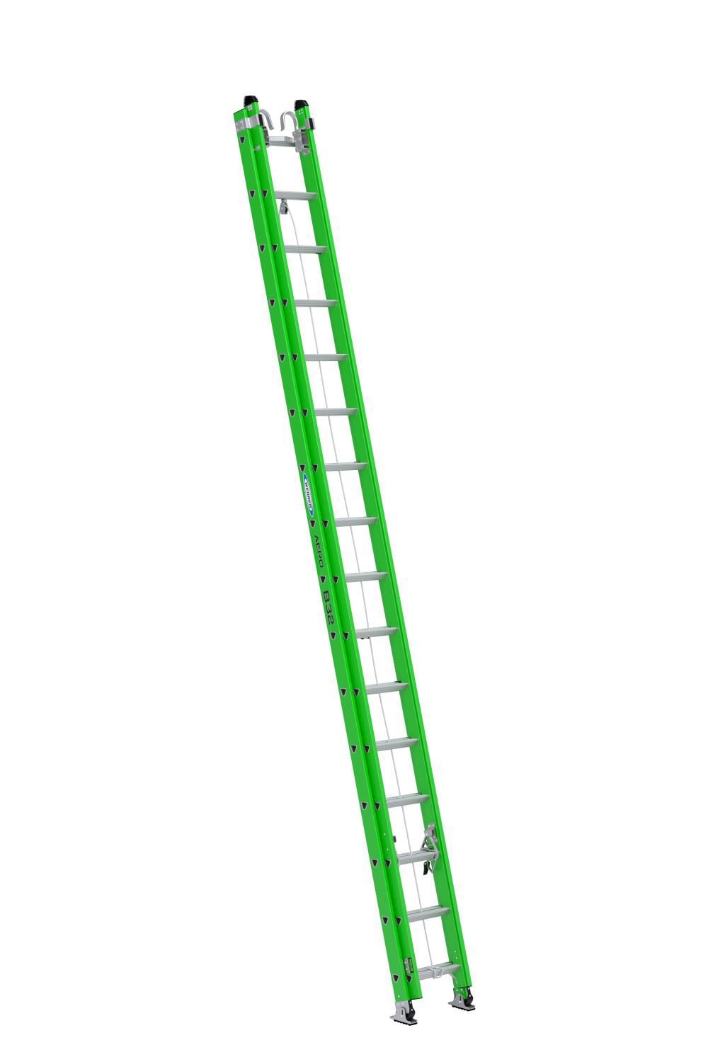 Werner AERO Extension Ladder 32' IAA FG Box Rail/Tri Rung Cable Hook V Rung 1 Werner AERO Extension Ladder 32' IAA FG Box Rail/Tri Rung Cable Hook V Rung