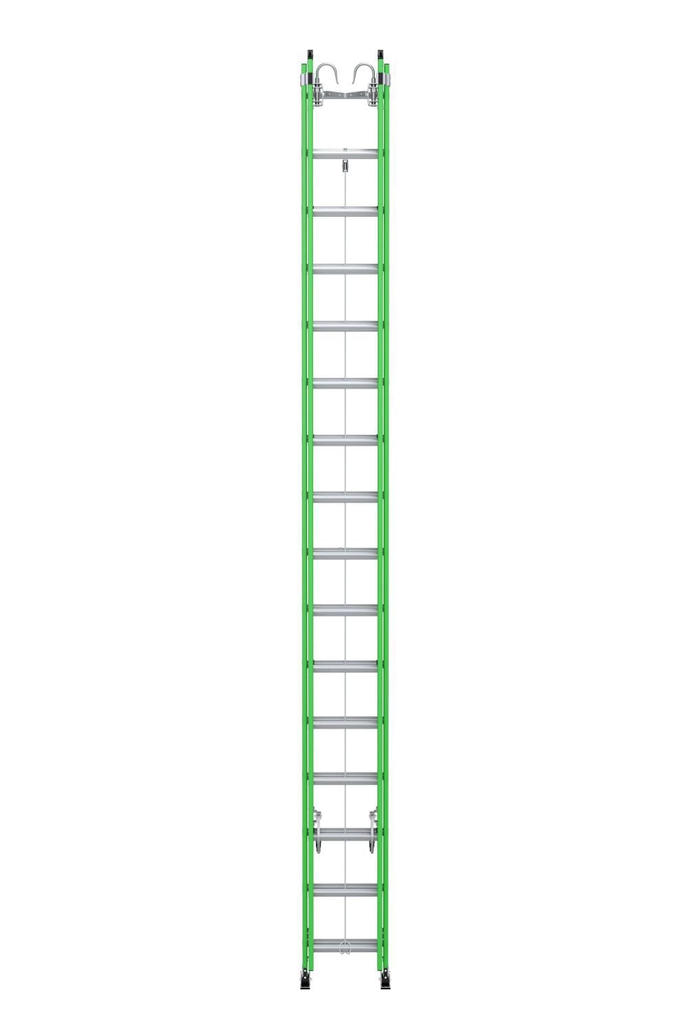Werner AERO Extension Ladder 32' IAA FG Box Rail/Tri Rung Cable Hook V Rung 2 Werner AERO Extension Ladder 32' IAA FG Box Rail/Tri Rung Cable Hook V Rung - Image 2