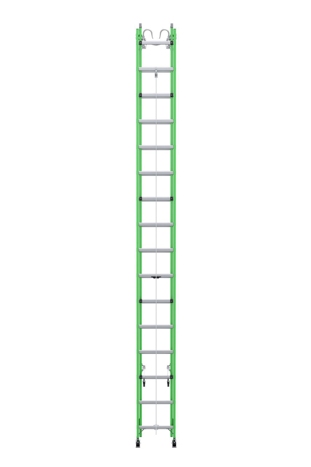 Werner AERO Extension Ladder 32' IAA FG Box Rail/Tri Rung Cable Hook V Rung 3 Werner AERO Extension Ladder 32' IAA FG Box Rail/Tri Rung Cable Hook V Rung - Image 3